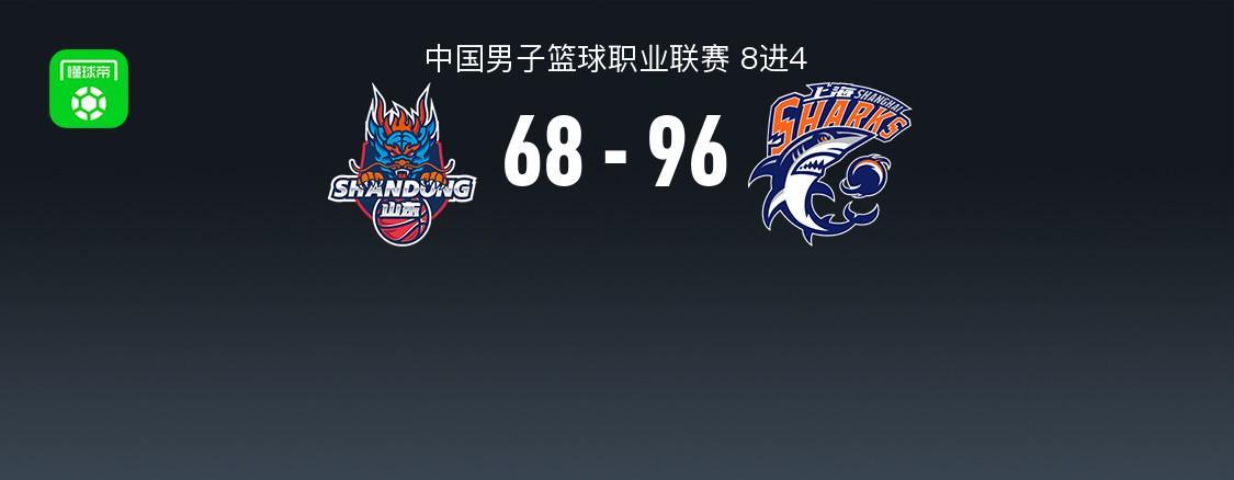 上海96-68大胜山东2-0晋级4强，洛夫顿20+9，陈林坚21分